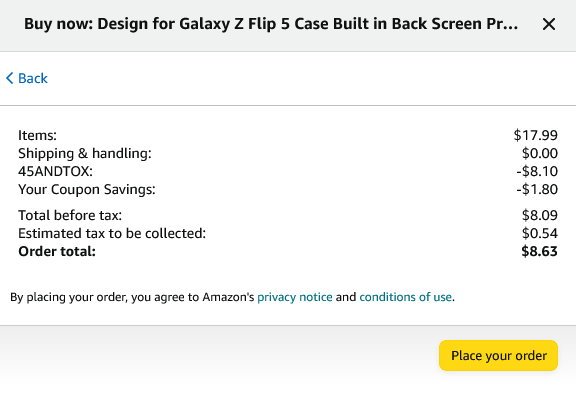 Galaxy Z Flip 5 Case Built in Back Screen Protector discount price