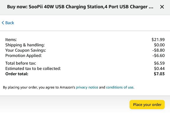 SooPii 40W USB Charging Station