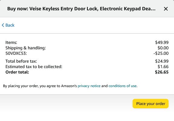 Veise Keyless Entry Door Lock double discount price