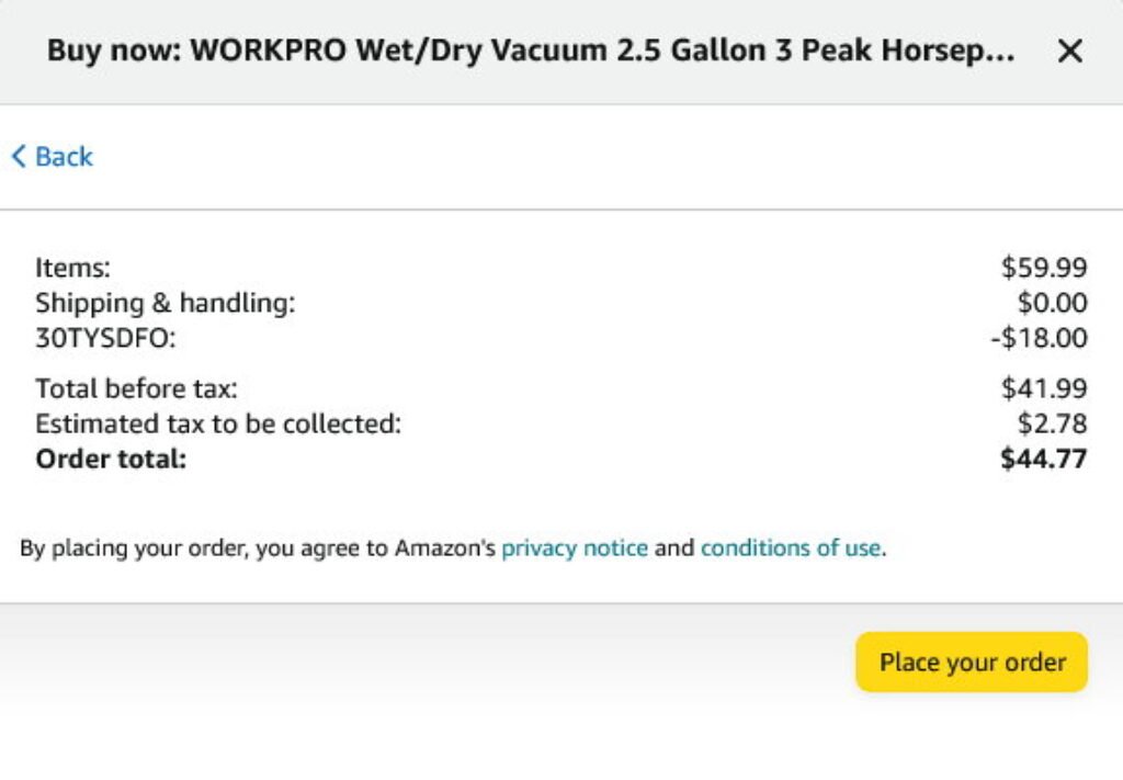 WORKPRO Wet Dry Vacuum 2 and half Gallon 3 Peak Horsepower Portable Shop Vacuum Cleaner for Home Jobsite Dust Collection Job with Attachments