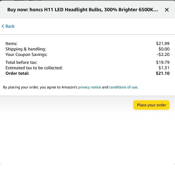 honcs h11 led headlight bulbs 300 percent brighter
