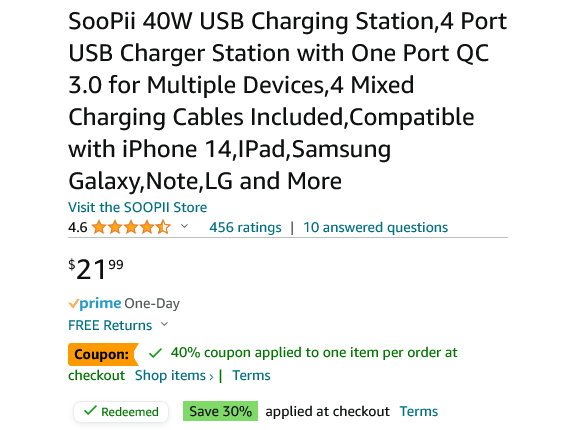 soopii usb charger station discount price