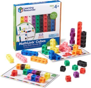 115 piece Learning Resources MathLink Cubes Early Math Activity Set